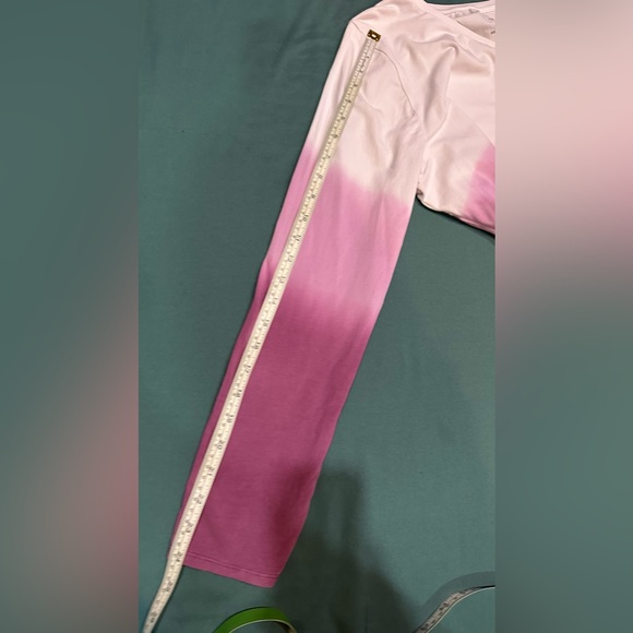 Seed to Style Organic Cotton Watercolor Print Long-Sleeve Top Pink Ombré Sz Lg - Picture 7 of 14